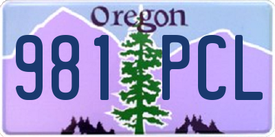 OR license plate 981PCL