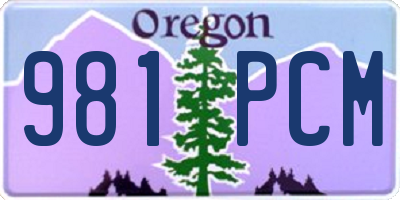 OR license plate 981PCM