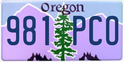 OR license plate 981PCO