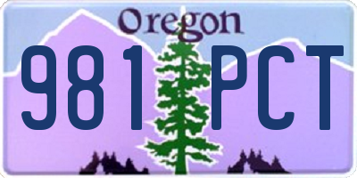 OR license plate 981PCT