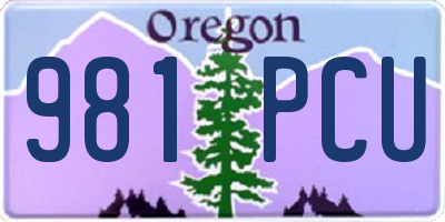 OR license plate 981PCU