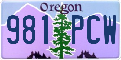 OR license plate 981PCW
