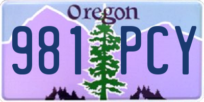 OR license plate 981PCY