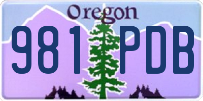 OR license plate 981PDB