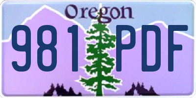 OR license plate 981PDF