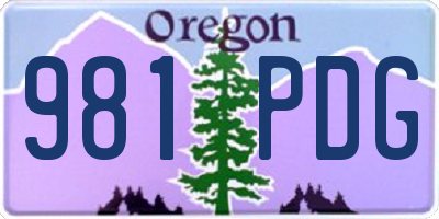 OR license plate 981PDG