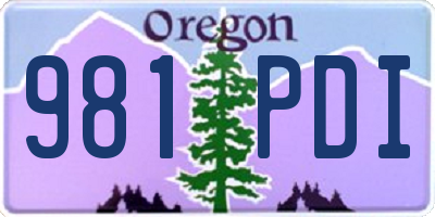 OR license plate 981PDI