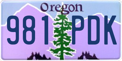 OR license plate 981PDK