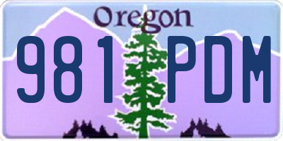 OR license plate 981PDM