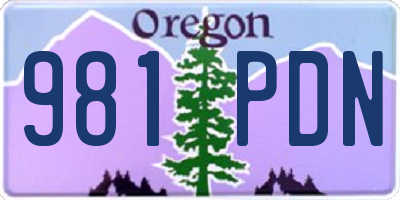 OR license plate 981PDN