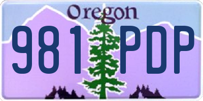OR license plate 981PDP
