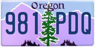 OR license plate 981PDQ