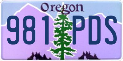 OR license plate 981PDS