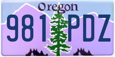 OR license plate 981PDZ
