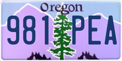 OR license plate 981PEA