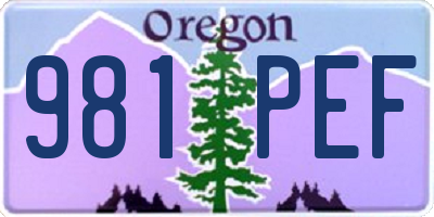 OR license plate 981PEF