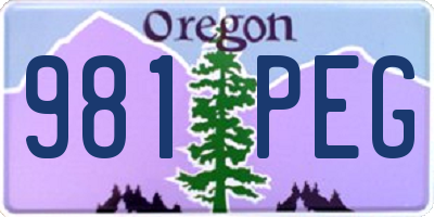 OR license plate 981PEG