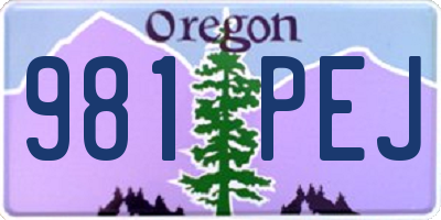 OR license plate 981PEJ