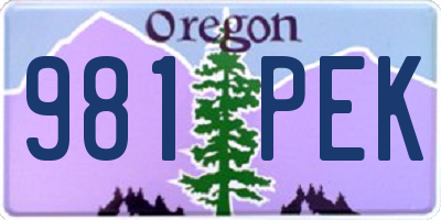OR license plate 981PEK