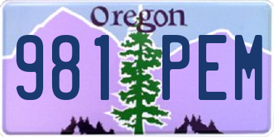 OR license plate 981PEM
