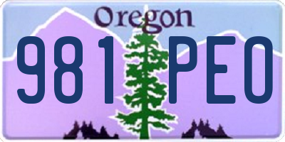 OR license plate 981PEO
