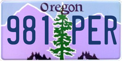 OR license plate 981PER