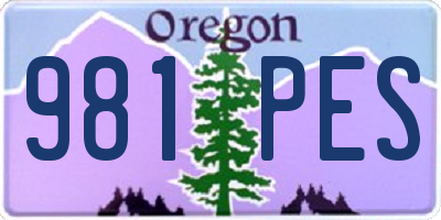 OR license plate 981PES