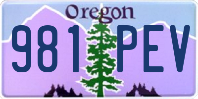 OR license plate 981PEV