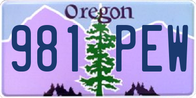 OR license plate 981PEW