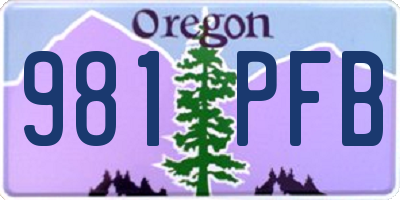 OR license plate 981PFB