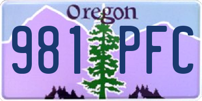 OR license plate 981PFC