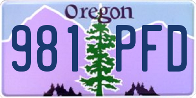 OR license plate 981PFD
