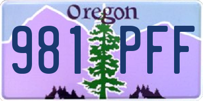 OR license plate 981PFF