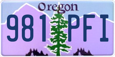 OR license plate 981PFI