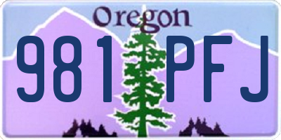 OR license plate 981PFJ