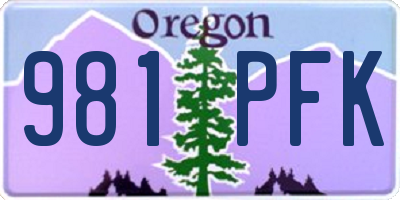 OR license plate 981PFK