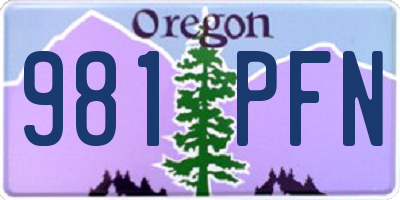 OR license plate 981PFN