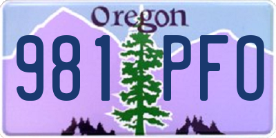 OR license plate 981PFO