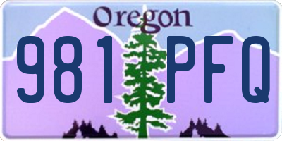 OR license plate 981PFQ