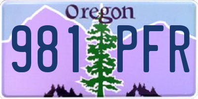 OR license plate 981PFR