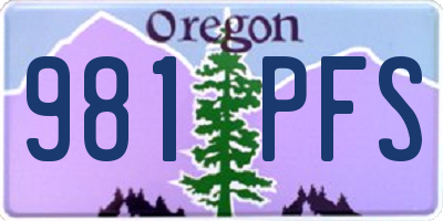 OR license plate 981PFS