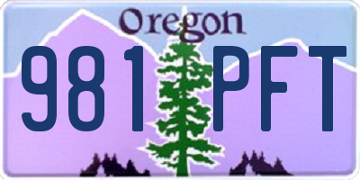 OR license plate 981PFT