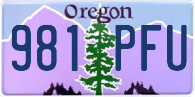 OR license plate 981PFU