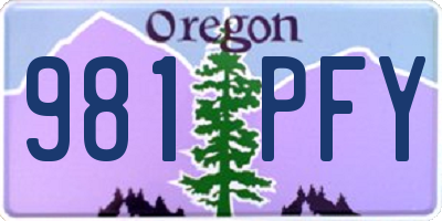 OR license plate 981PFY
