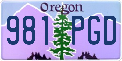 OR license plate 981PGD