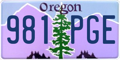 OR license plate 981PGE