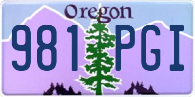 OR license plate 981PGI