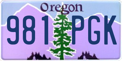 OR license plate 981PGK