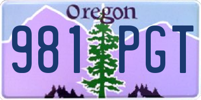 OR license plate 981PGT