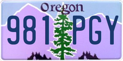 OR license plate 981PGY